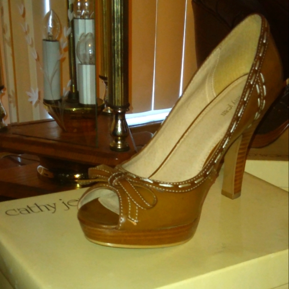 Tan high heels